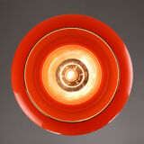 Suspension en laiton orange et plexiglas space age années 70