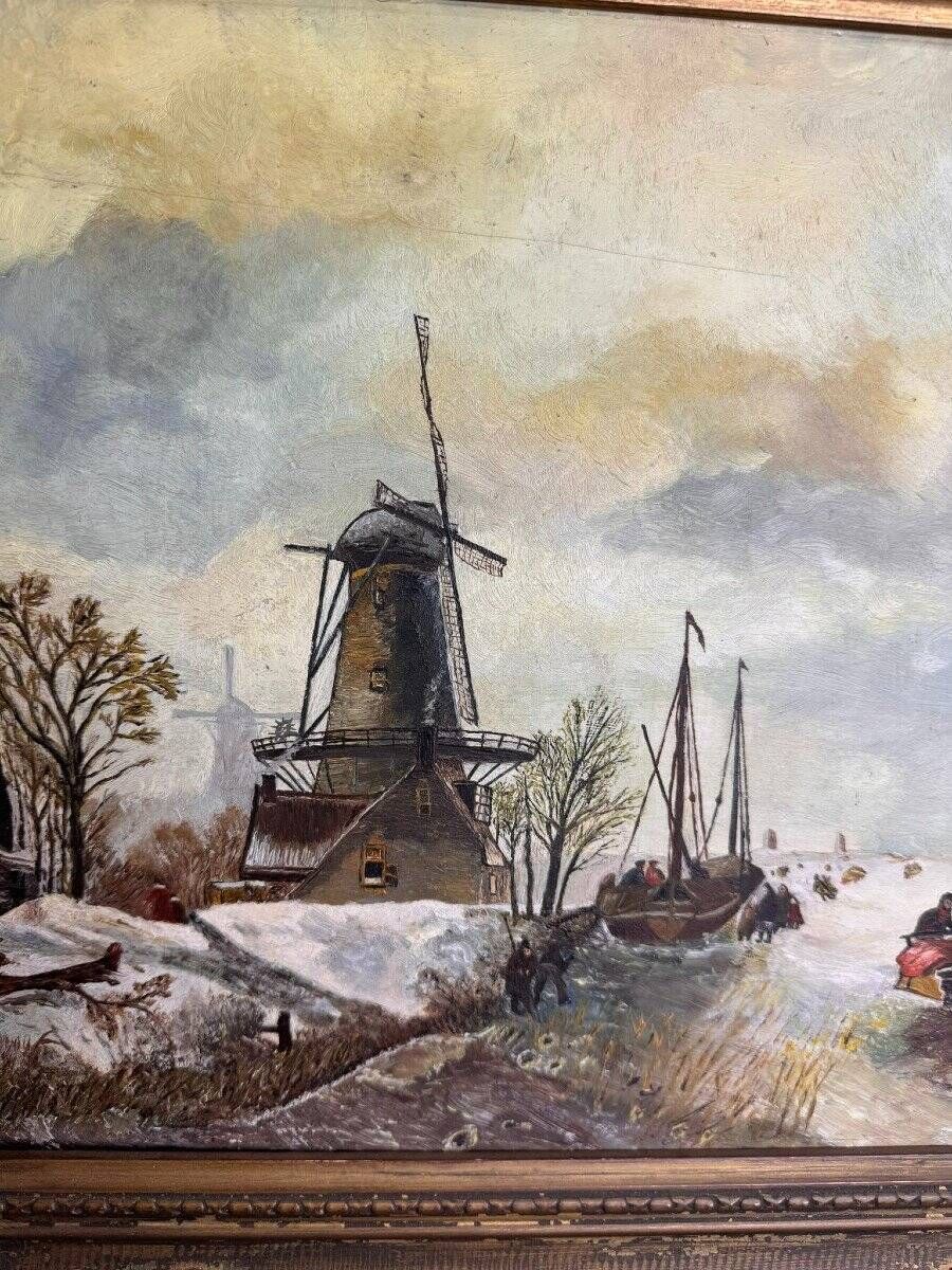 Huile Sur Panneau Paysage Hivernal