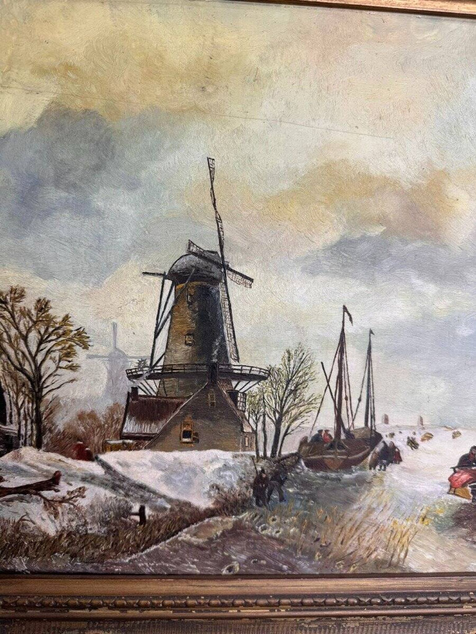 Oil on Panel Winter Landscape