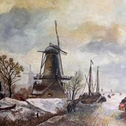 Oil on Panel Winter Landscape