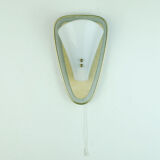 1950s sconce gray metal mesh and brass with white acrylic shade