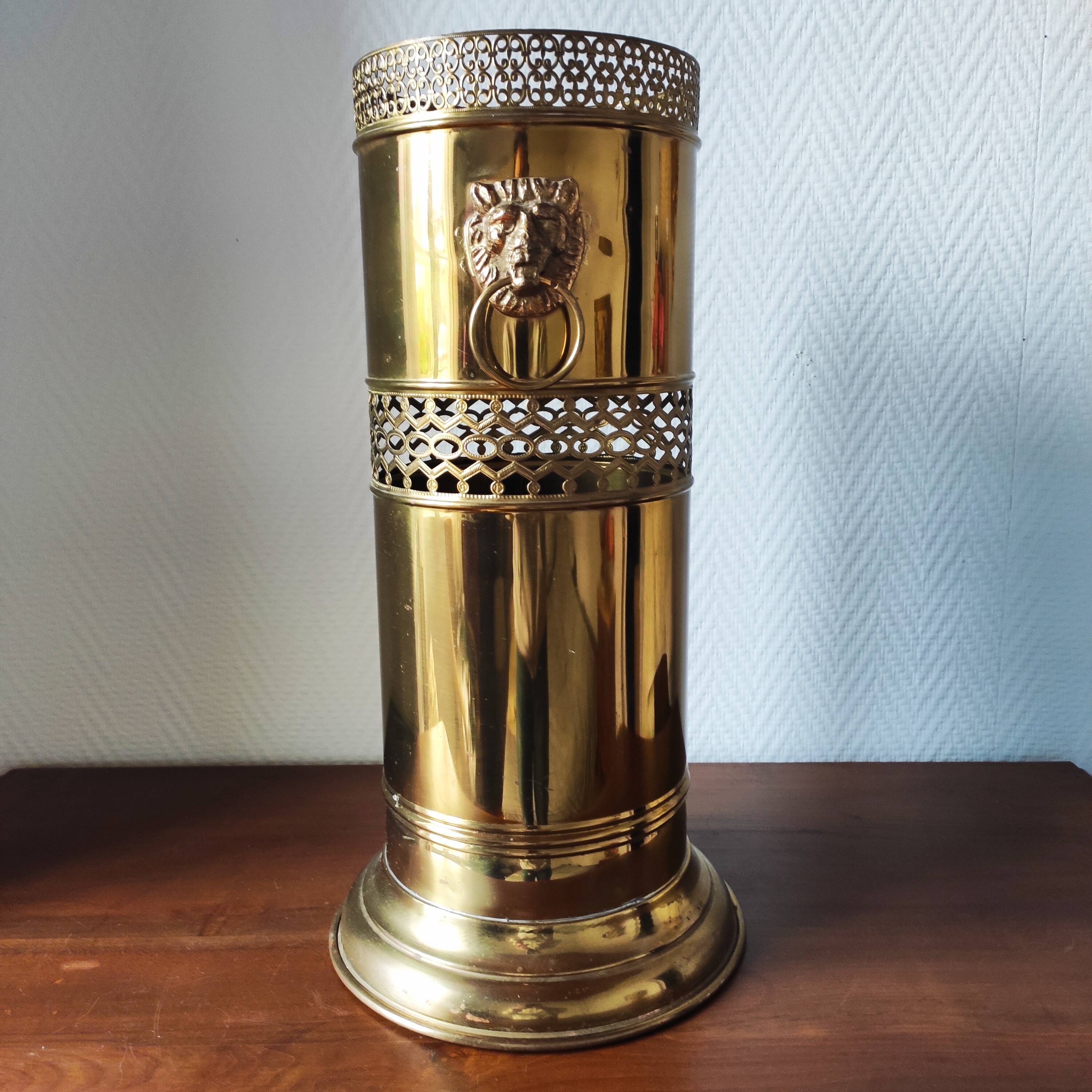 Vintage brass umbrella stand