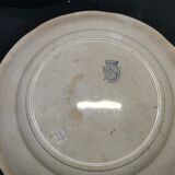 Lot 10 talking plates opaque Sarreguemines late 19th, Universal Exhibition 1889
