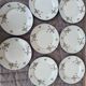 8 MEHUN porcelain dessert plates with barbel decoration