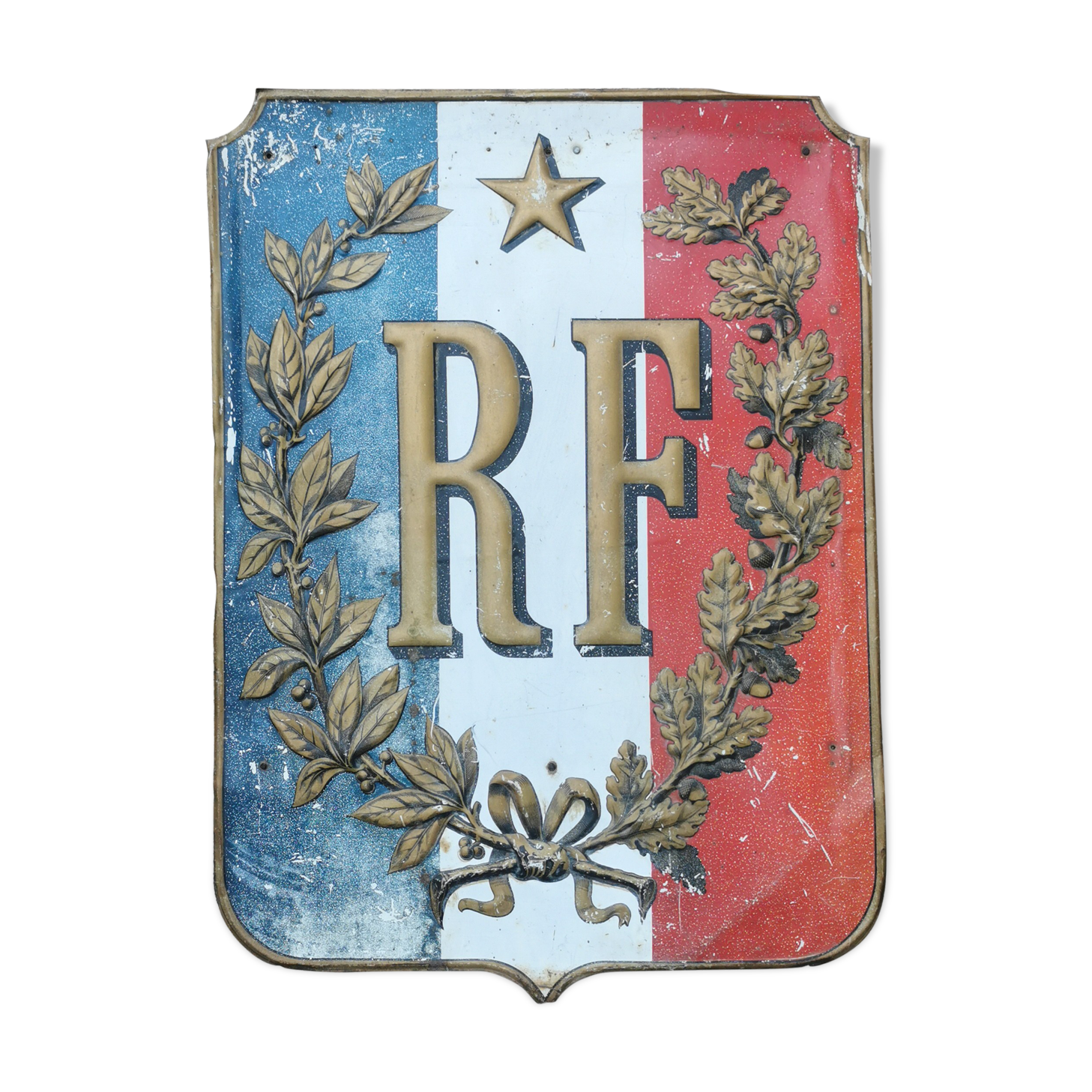 Plaque bearing the flags of mary French Republic