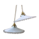Pair of pendants in white opaline and transparent serrated edges