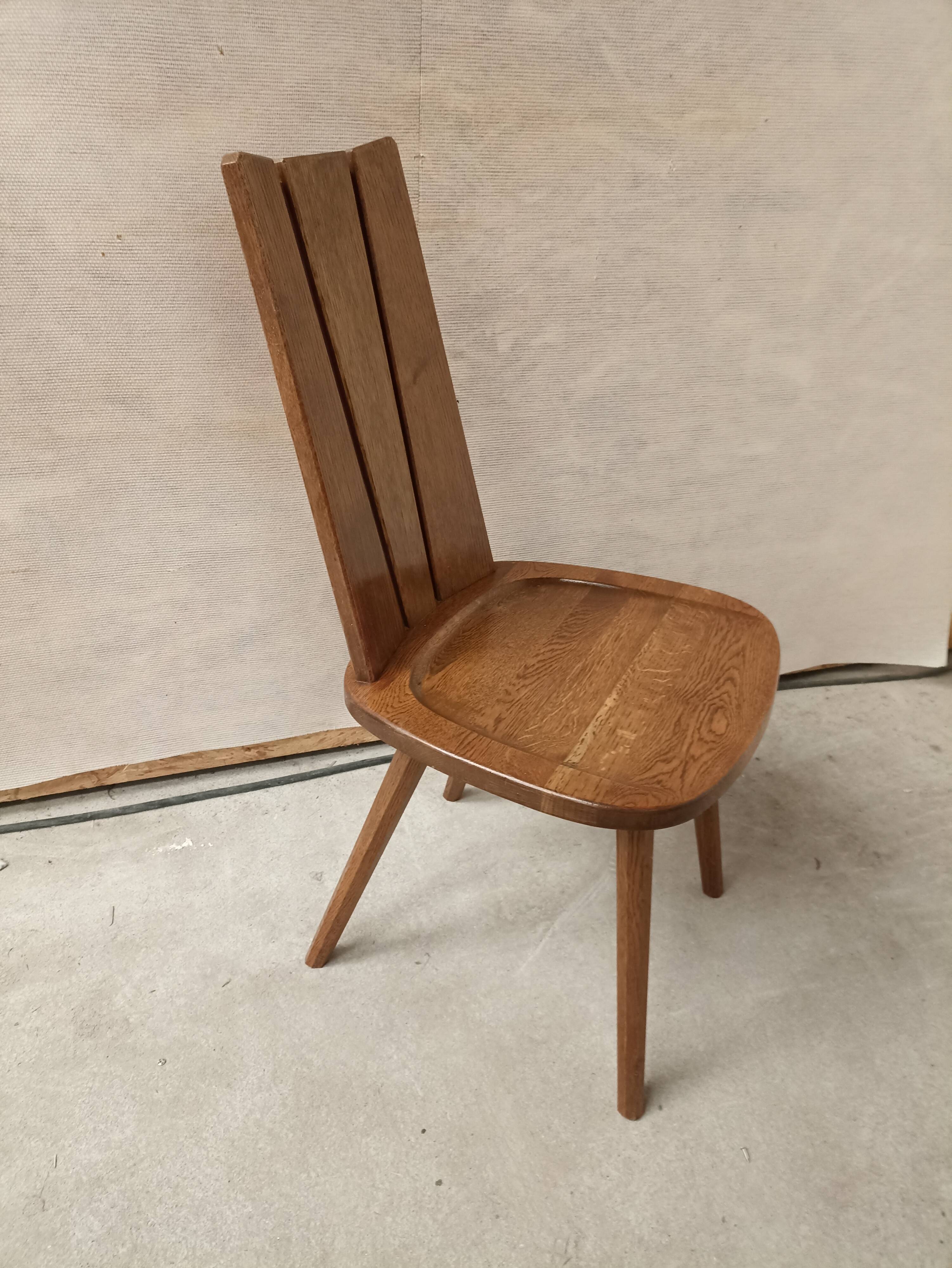 Set of 4 brutalist chairs style Franciszek Aplewicz
