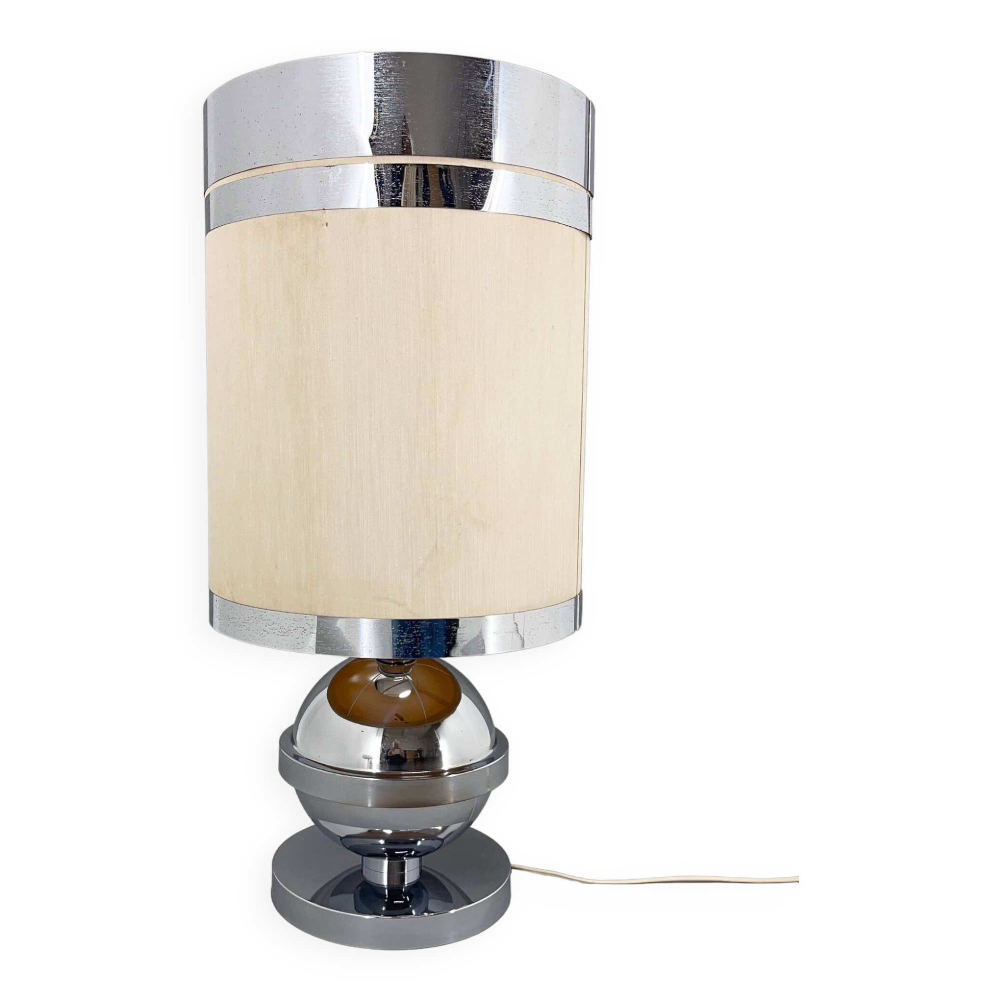 Large Mid-century Italian Chrome Table Lamp, 1970s