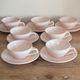 Set of 7 powder pink coffee cups Céranord Saint Amand