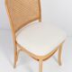 Rattan chair, off-white boucle and Thonet wood, 1960s