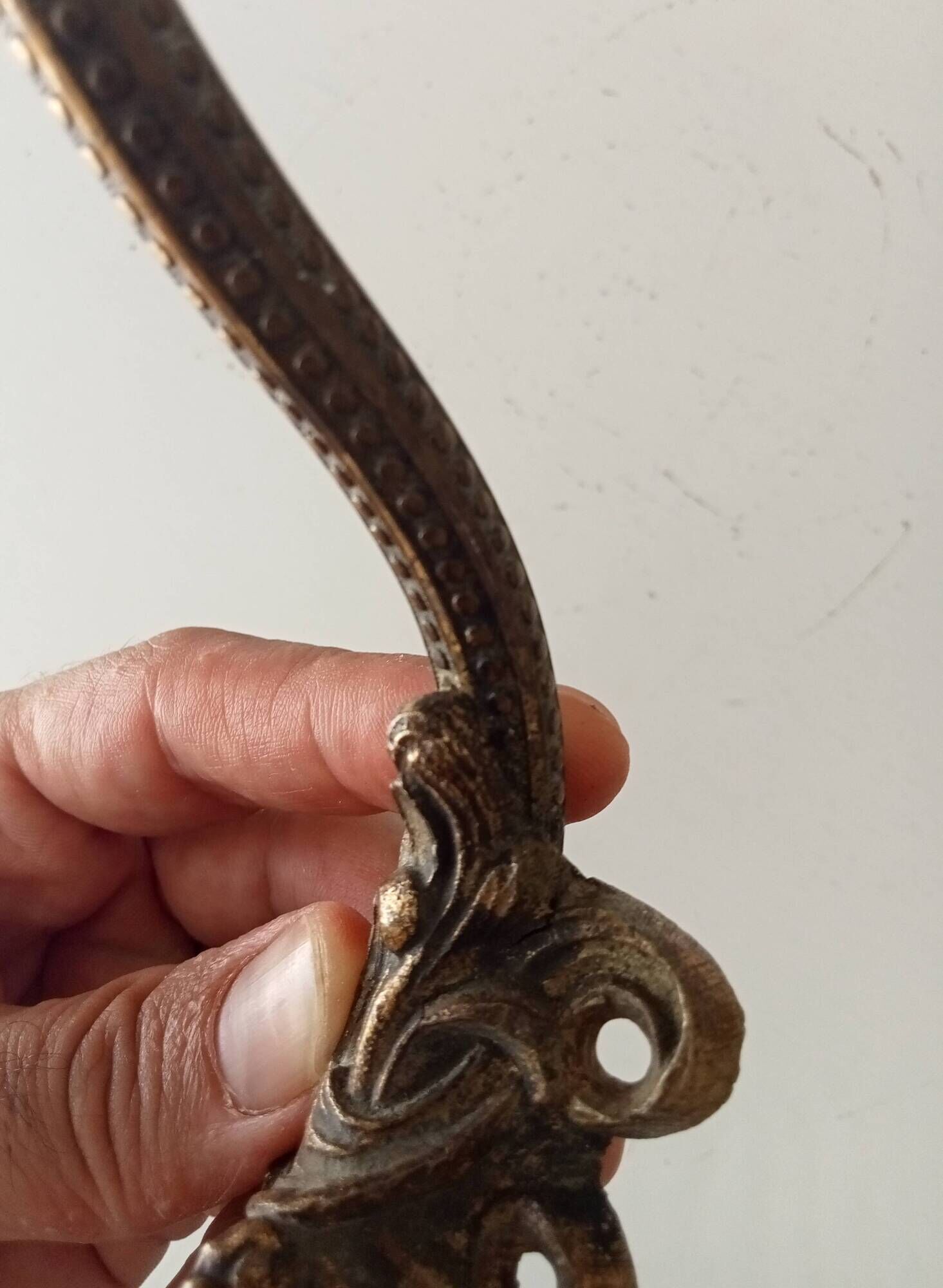 Antique wall coat rack, 19th century Art Nouveau style.