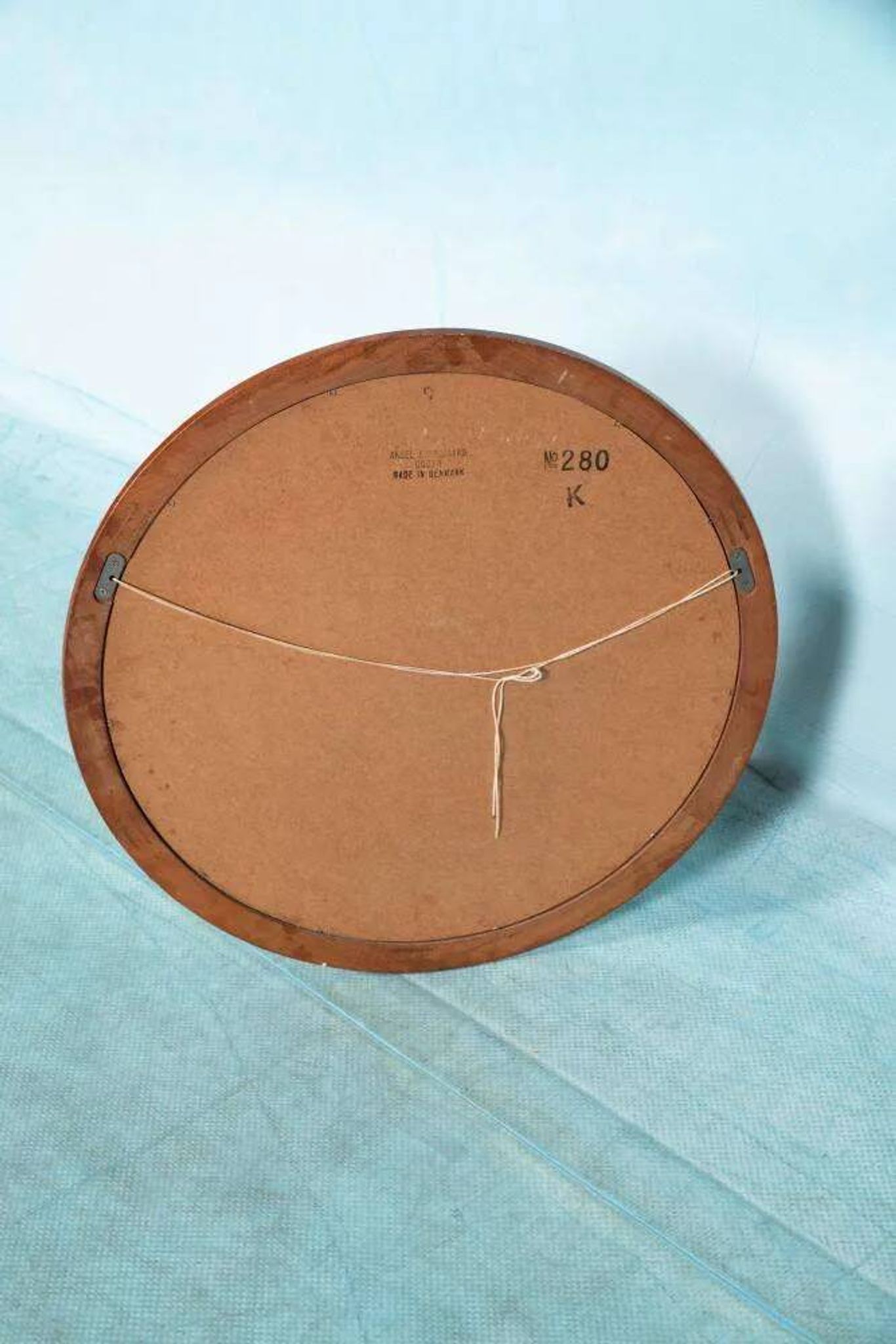 Vintage round mirror Aksel Kjersgaard, Danish teak design.