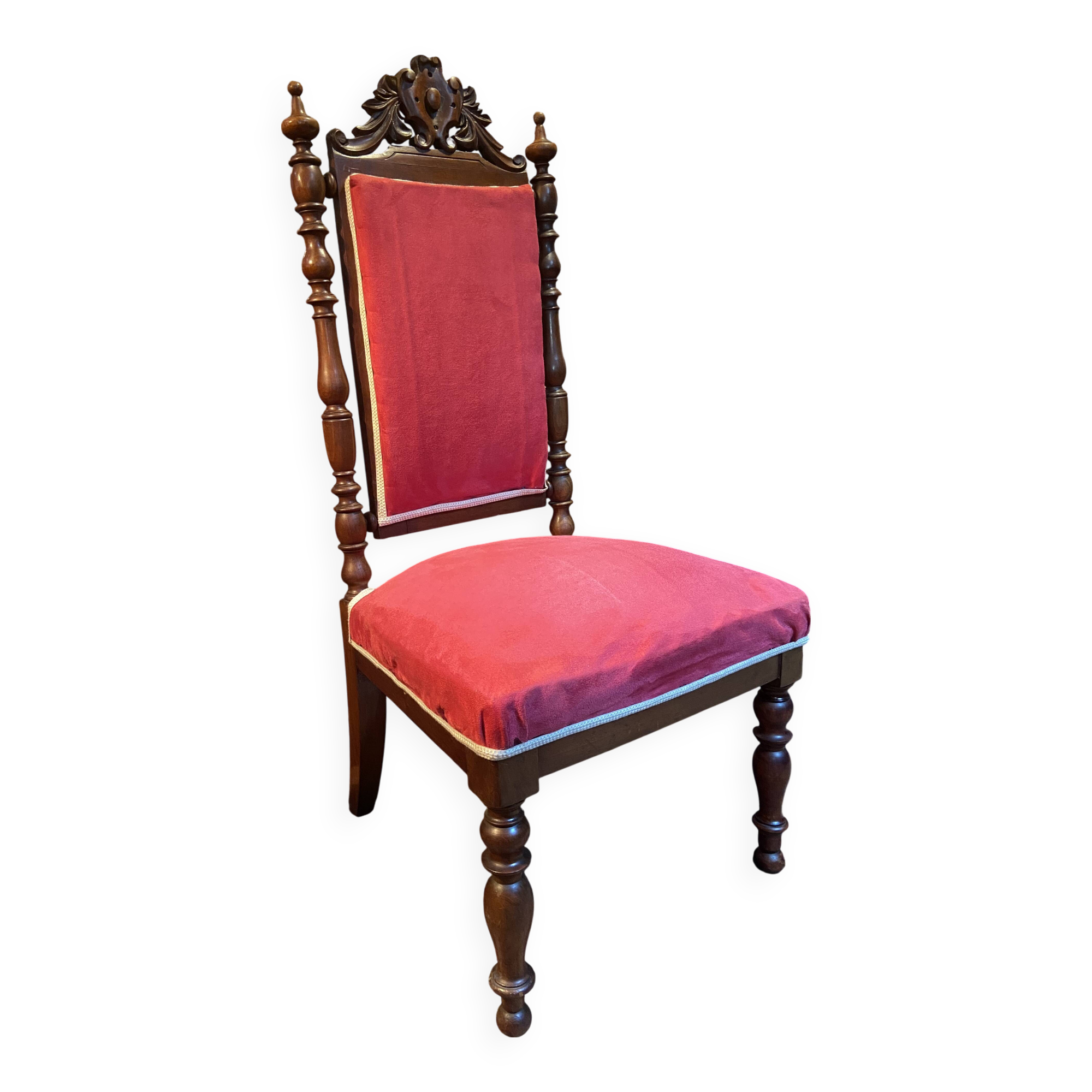 High-backed chaise longue in carved mahogany, 19th century, Napoleon III