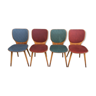 Set of 4 baumann chairs by designer max bill