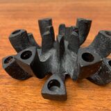 Brutalist cast iron candlestick from mid-century Japan by Jens H. Quistgaard, 1960s.