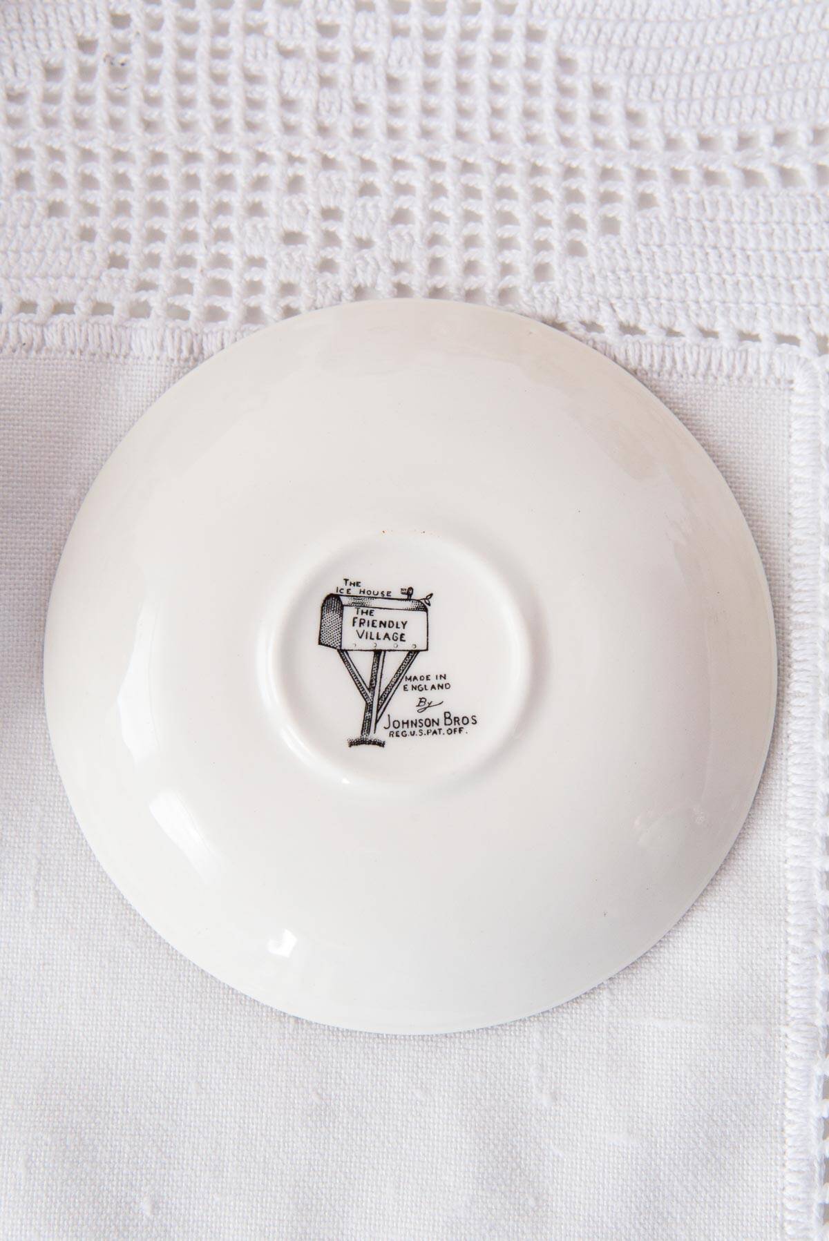English coffee service for 12 people, “The Friendly Village” Johnson Bros 1960