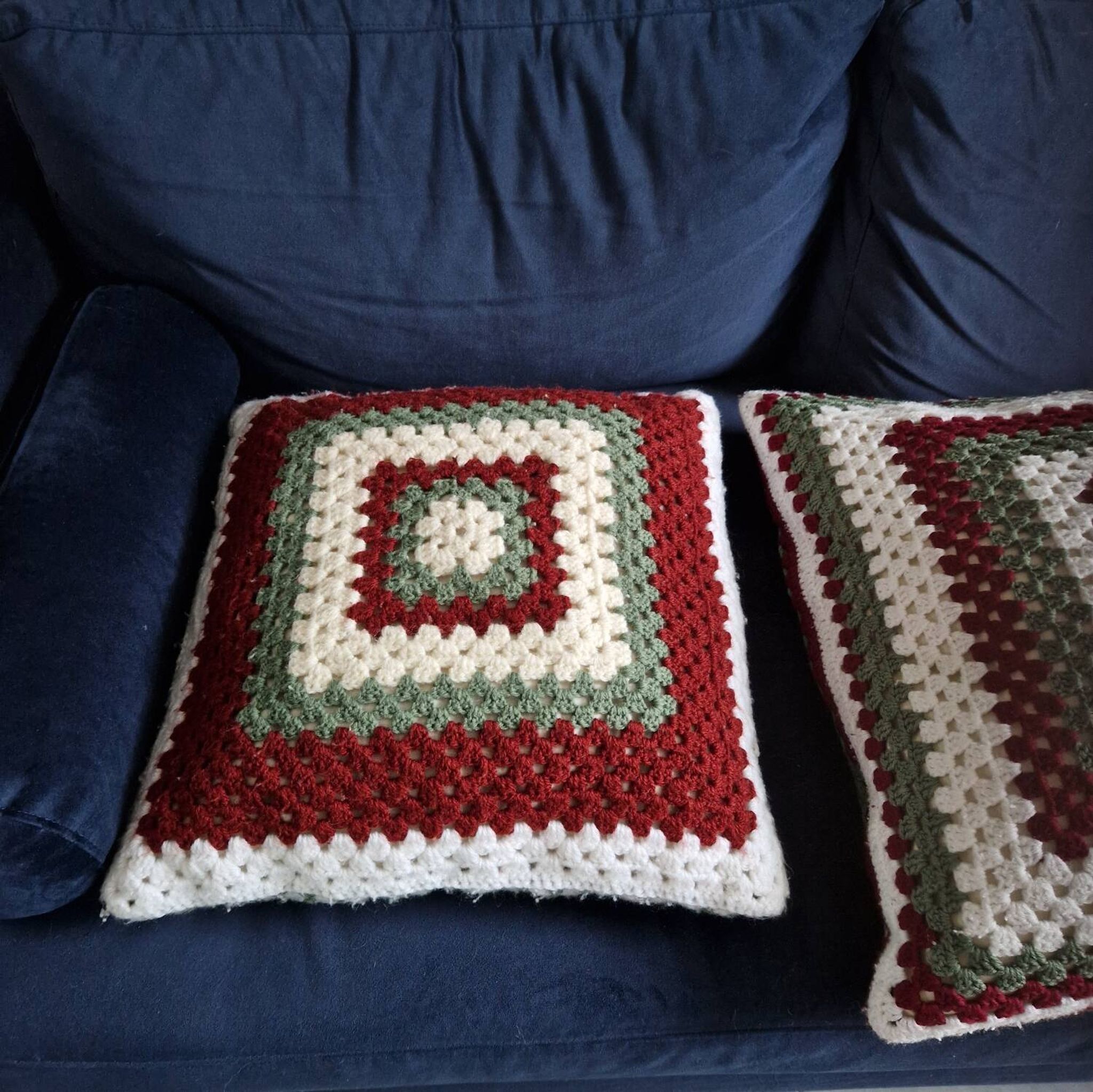 Retro crochet cushions
