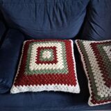 Retro crochet cushions