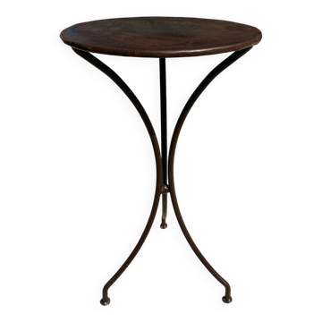Table guéridon en fer forgé artisanal