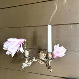 Pair of brass wall candle holders