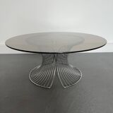 Table basse en verre fumé, années 1980