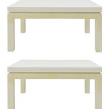 Pair of Cream White Lacquered end/side tables - 1980s