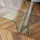 Vintage coffee table in curved corrugated tempered glass minimalist design