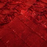 3x5 Wine Red Long Hairy Vintage Kilim Rug, 108x162Cm