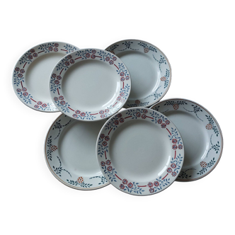 Digoin and Luneville mismatched dessert plates