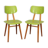 Pair of green chairs for Ton, 1960