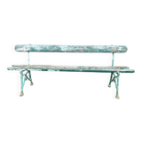 Old wooden and cast iron garden bench 2 m long – original patina