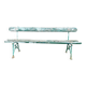 Old wooden and cast iron garden bench 2 m long – original patina