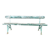 Old wooden and cast iron garden bench 2 m long – original patina