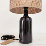 Lampe en grès et rabane