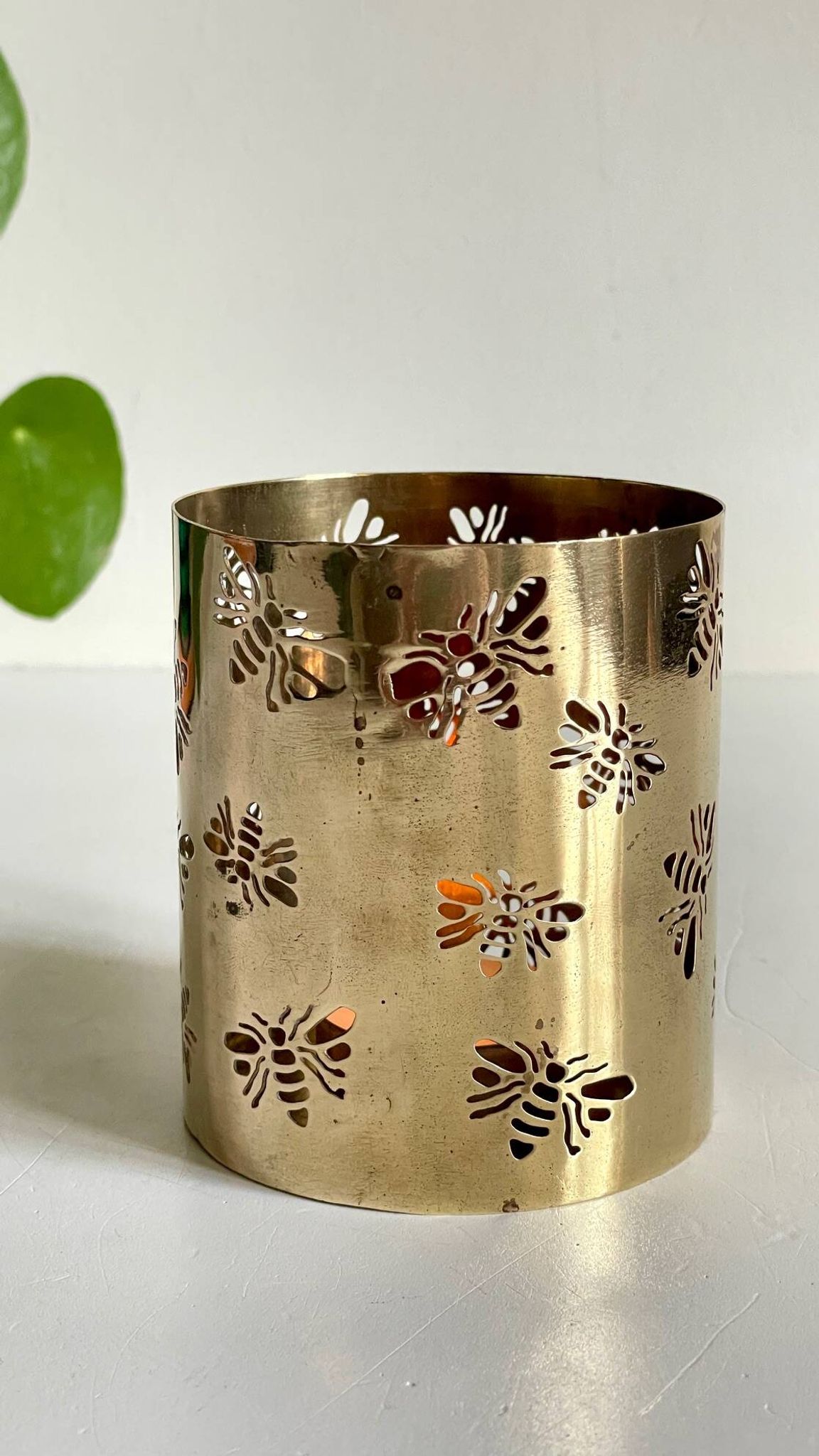 PHOTOPHORE aux Abeilles LAITON