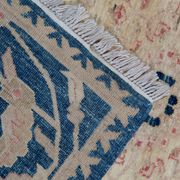 Tapis en laine crème floral Zeigler à nouer à la main, bleu clair, pour intérieur.