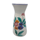 Vintage ceramic vase signed with polychrome flower decoration 25 cm
