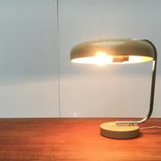 Minimalist German table lamp from the mid-century space age by Hustadt Leuchten, 1960s.