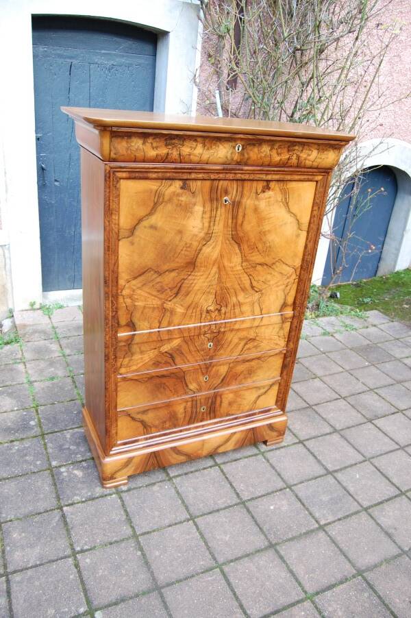 secrétaire bureau d époque louis philippe en noyer du 19e siécle