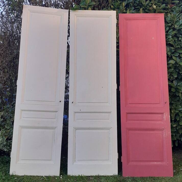3 large old Haussmann-style wardrobe doors 19th century H260cm