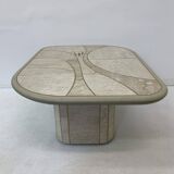 Table basse en travertin design milieu du siècle, années 1970