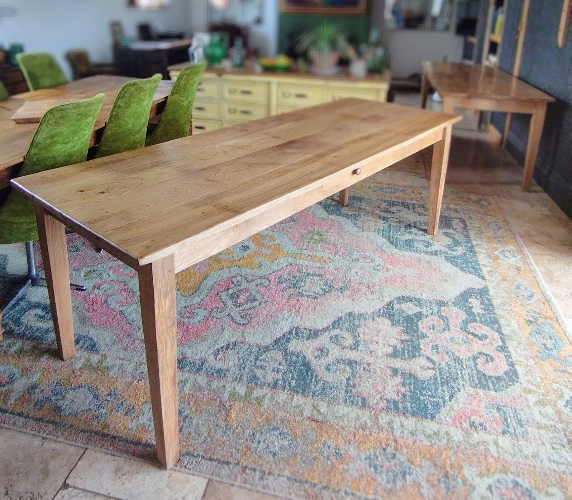 Solid oak farmhouse table 220 X 80 cm