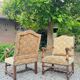 Pair of louis xiv period walnut armchairs, 17th century