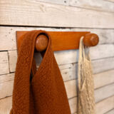 1950s wooden coat hook in red