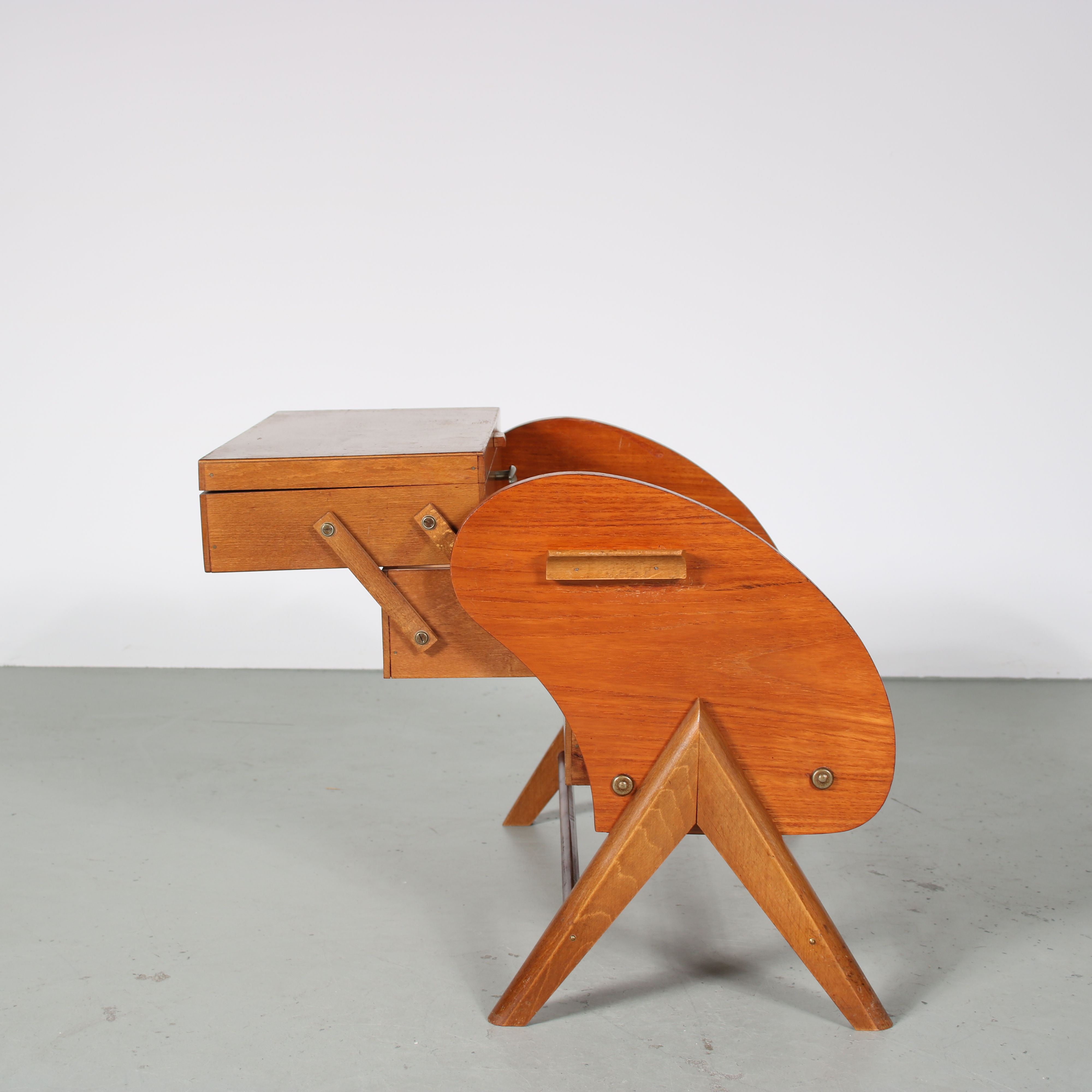 1950s V-Shaped sewing box from The Netherlands