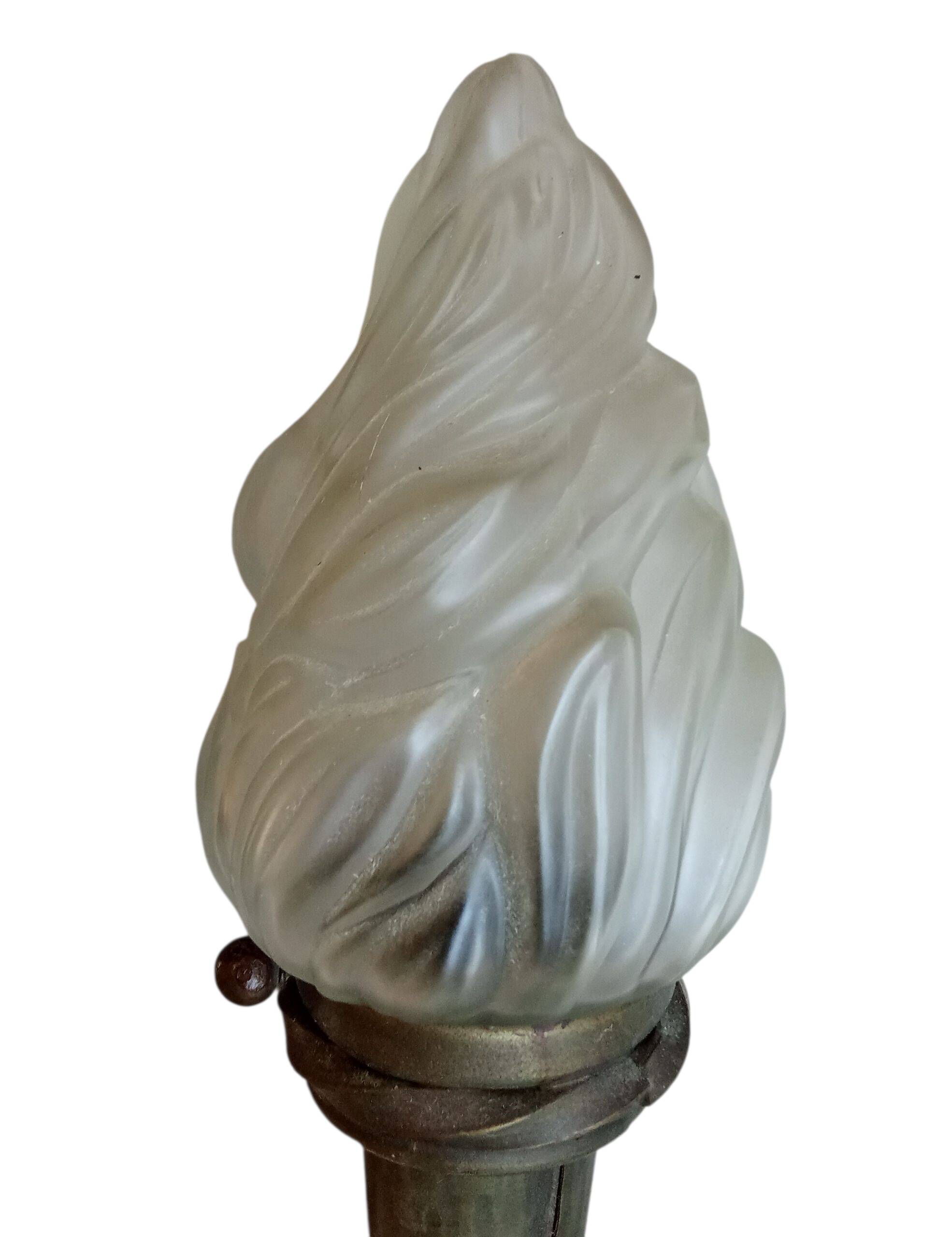 Antique pair of torchiere wall lights and lanterns