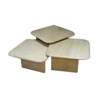 Low tables in travertine