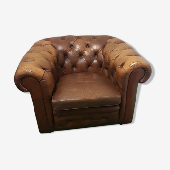 Fauteuil chesterfield cuir