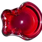 Ruby and transparent red Murano ashtray