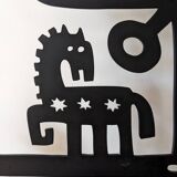 Wrought iron candlestick - height 53 cm